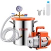 image:imageVEVOR 5 Gallon Vacuum Chamber Upgraded Tempered Glass Lid Vacuum Degassing Chamber 304 Stainless Steel Chamber for Stabilizing Wood Resin Degassing Silicone Degassing and Plaster Degassing30 Gallon Acylic Lid 35 CFM