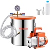 image:imageVEVOR 5 Gallon Vacuum Chamber Upgraded Tempered Glass Lid Vacuum Degassing Chamber 304 Stainless Steel Chamber for Stabilizing Wood Resin Degassing Silicone Degassing and Plaster Degassing50 Gallon Acylic Lid 35 CFM