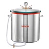 image:imageVEVOR 9 Gallon Vacuum Chamber Stainless Steel Vacuum Degassing Chamber with Tempered Glass Lid Hose Air Filter for Resin Casting Stabilizing Wood Degassing Silicone Epoxies Essential Oils15 Gallon Glass Lid