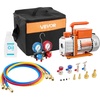 image:imageVEVOR AC Vacuum Pump and Gauge Set 35 CFM 14 HP Single Stage Rotary Vane HVAC Vacuum Pump AC Manifold Gauge Kit for R134a R22 R410a R1234YF R32 with Carry Bag for Auto HVAC Air Conditioning