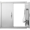 image:imageVEVOR BBQ Access Door 305W x 21H Inch Double Outdoor Kitchen Stainless Steel Flush Mount Wall Vertical With Handles for BBQ Island Grilling Station Outside Cabinet24W x 24HSilver