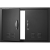 image:imageVEVOR BBQ Access Door 30W x 21H Inch Double Outdoor Kitchen Door Cold Plate Flush Mount Door Wall Vertical Door with Handles and Ventss for BBQ Island Grilling Station Outside CabinetBlack
