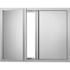 image:imageVEVOR BBQ Double Outdoor Kitchen Door 26W x 24H Inch Stainless Steel Flush Mount Vertical Wall Door with Recessed Handles for Grilling StationModern  Minimalistic