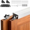 image:imageVEVOR Bypass Sliding Door Hardware Kit 6 ft Aluminum Alloy DualTrack Bypass Door Hardware Smooth and Quiet Sliding Easy to Install for 1 to 1 34 Thickness 36 Width 2 Door System for Closetsilver4ftdouble door