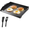 image:imageVEVOR Carbon Steel Griddle Flat Top Plate Griddle for BBQ CharcoalGas Gril with 2 Handles Rectangular Flat Top Grill with Extra Drain Hole for Tailgating and Party20 x 16 x 2