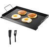 image:imageVEVOR Carbon Steel Griddle Flat Top Plate Griddle for BBQ CharcoalGas Gril with 2 Handles Rectangular Flat Top Grill with Extra Drain Hole for Tailgating and Party24 x 16 x 2