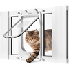 image:imageVEVOR Cat Door for Window Adjustable to Fit Window Width 2732 4 Secure Lock Modes Aluminum Frame and HighTransparency Glass Magnetic Closure Weatherproof QuickFit Pet Door for Cats WhiteWhite