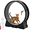 image:imageVEVOR Cat Exercise Wheel 48 in Wooden Cat Running Wheel for Indoor Cats up to 28 lbs Cats Treadmill with Carpeted Runway amp Locking Mechanism Quiet Roller Kitten Sport Toys for Pets Fitness amp HealthJet Black