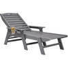 image:imageVEVOR Chaise Lounge Chair 400 lbs Weight Capacity 6 Positions Adjustable Patio Lounge Chair Outdoor HDPE Lounge Chair with Backrest amp Cup Holder for Pool Poolside Deck Backyard Lawn WhiteGrey