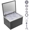 image:imageVEVOR Drop in Ice Chest 20 L x 16 W x 13 H Stainless Steel Ice Cooler Commercial Ice Bin with Hinged Cover 40 qt Outdoor Kitchen Ice Bar DrainPipe and Drain Plug Included for Cold Wine Beer20L x 16W x 13H Inch