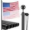 image:imageVEVOR Flag Pole 20ft Heavy Duty Telescopic Flagpole Kit with Mounting Base for Vehicles Extra Thick Outdoor Aluminum Flagpole Kit with 3x5 American Flag for Sedans Pickups RVs Food Trucks BlackBlack16ftSectional