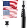 image:imageVEVOR Flag Pole 20ft Heavy Duty Telescopic Flagpole Kit with Mounting Base for Vehicles Extra Thick Outdoor Aluminum Flagpole Kit with 3x5 American Flag for Sedans Pickups RVs Food Trucks BlackBlack30ftTelescopic