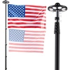 image:imageVEVOR Flag Pole 20ft Heavy Duty Telescopic Flagpole Kit with Mounting Base for Vehicles Extra Thick Outdoor Aluminum Flagpole Kit with 3x5 American Flag for Sedans Pickups RVs Food Trucks BlackBlack20ft Solar LightTelescopic