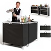 image:imageVEVOR Folding Portable Bar Table 2 pcs 386 x 152 x 343 in with Carry Bag Storage Shelf Detachable Skirt Quick and Easy Setup Foldable Mobile Bartending Station for Events Party Tradeshow2
