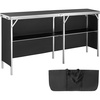 image:imageVEVOR Folding Portable Bar Table 386 x 152 x 343 in with Carry Bag Storage Shelf and Detachable Skirt Quick and Easy Setup Foldable Mobile Bartending Station for Events Party Tradeshow7795 Length