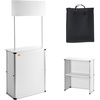 image:imageVEVOR Folding Portable Bar Table 433 x 154 x 346 in with Carry Bag Storage Shelf and Detachable Skirt Quick and Easy Setup Foldable Mobile Bartending Station for Events Party Tradeshow31 Length