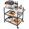 image:imageVEVOR Outdoor Grill Cart 310 x 170 inch Tabletop Size Grilling Table Foldable Outdoor Cooking Table with Tissue Holder Wheels Magnetic Tool Rack BBQ Prep Tables for Picnic Kitchen CourtyardBlack