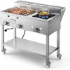 image:imageVEVOR Outdoor Propane Griddle 2 Burners 11600 BTU Each Commercial Stainless Steel Gas Griddle Cart with 4 Lockable Wheels 13 Food Pan EasyGrip Side Handle Ideal for Hot Dogs Burgers amp Meats273638584705