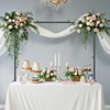 image:imageVEVOR Over The Table Rod Stand with Clamps 1342 Tall amp 2898 Length Adjustable 2 Packs Table Arch Stand Tabletop Balloon Arch Frame for Wedding Birthday Party Christmas Decorations BlackBlack
