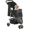 image:imageVEVOR Pet Stroller 35 lbs Weight Capacity Foldable Dog Cart 3 Wheels Cats Carts with Mesh Windows and Cup Holders Portable Pet Carrier Stroller with Brake for Small to Medium Pets3 wheels  for Pets up to 35 Pound