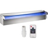 image:imageVEVOR Pool Fountain Stainless Steel Pool Waterfall 118 x 45 x 31W x D x H with LED Strip Light Waterfall Spillway with Pipe Connector Rectangular Garden Outdoor