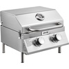 image:imageVEVOR Tabletop Gas Grill 3Burner Stainless Steel Portable Propane Grill with Builtin Thermometer Travel Locks Weatherproof Lid 22500 BTU Total for Outdoor Cooking Patio Party Camping RV2Burner