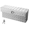 image:imageVEVOR Truck Bed Tool Box Heavy Duty Aluminum Tool Box with Tread Patterns Storage Toolbox Chest Organizer with Lock and Key Ideal for Pickup Truck Bed RV Trailer 34 x 12 x 154 in Silver33Inch