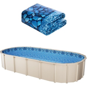 image:imageVEVOR 12 x 24 ft Oval Pool Liner Overlap Style Above Ground Pool Liners 48to54inch Wall Height Durable Pool Liner Standard Gauge Vinyl for Steel Sided AboveGround Swimming PoolsOval