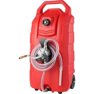 image:imageVEVOR 16 Gallon Fuel Caddy 78 Lmin Portable Gas Storage Tank Container with Hand Pump Rubber Wheels Fuel Transfer Storage Tank for Gasoline Diesel Machine Oil Car Mowers Tractor Boat MotorcyclePolyethylene PE