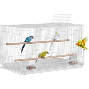 image:imageVEVOR 30inch Flight Bird Cage Stackable Divided Small Parakeet Cage for Parrots Canaries Cockatiels Lovebirds Finches Budgies Conures Macaws Pet Travel Birdcage with Handle and PerchesWhite