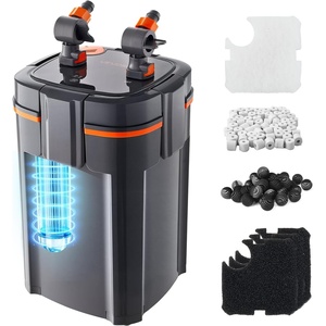 image:imageVEVOR 343GPH Canister Filter 4Stage External Aquarium Filter with Timed Light Powerful Pump Water Circulation Cleaning with Media for Large Fish Tanks amp Aquariums Up to 125 Gallons for Freshwater343GPHUV