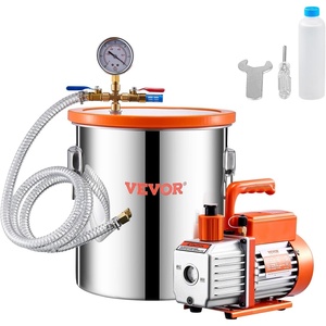image:imageVEVOR 5 Gallon Vacuum Chamber Upgraded Tempered Glass Lid Vacuum Degassing Chamber 304 Stainless Steel Chamber for Stabilizing Wood Resin Degassing Silicone Degassing and Plaster Degassing50 Gallon Acylic Lid 35 CFM