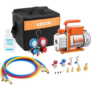 image:imageVEVOR AC Vacuum Pump and Gauge Set 35 CFM 14 HP Single Stage Rotary Vane HVAC Vacuum Pump AC Manifold Gauge Kit for R134a R22 R410a R1234YF R32 with Carry Bag for Auto HVAC Air Conditioning