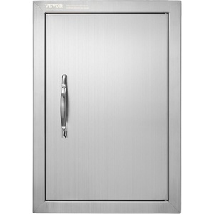 image:imageVEVOR BBQ Access Door 17W x 24H Inch Single Outdoor Kitchen Stainless Steel Flush Mount Wall Vertical with Handle for BBQ Island Grilling Station Outside CabinetLeft  Right Hinged