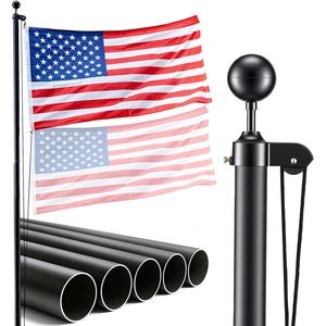 image:imageVEVOR Flag Pole 20ft Heavy Duty Telescopic Flagpole Kit with Mounting Base for Vehicles Extra Thick Outdoor Aluminum Flagpole Kit with 3x5 American Flag for Sedans Pickups RVs Food Trucks BlackBlack16ftSectional