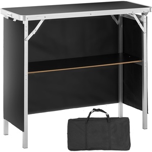 image:imageVEVOR Folding Portable Bar Table 2 pcs 386 x 152 x 343 in with Carry Bag Storage Shelf Detachable Skirt Quick and Easy Setup Foldable Mobile Bartending Station for Events Party Tradeshow1