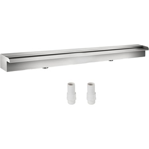 image:imageVEVOR Pool Fountain Stainless Steel Pool Waterfall Spillway with Pipe Connector Rectangular Garden Outdoor 11859in