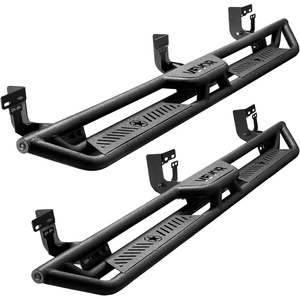 image:imageVEVOR Running Boards 4 Inches Side Steps Compatible with 20242025 Toyota Tacoma Double Cab Black Carbon Steel Nerf Bars 550 lbs Load Capacity Wide NonSlip Hollow Surface with Rustproof Coating0918 Ram 1500 Crew Cab