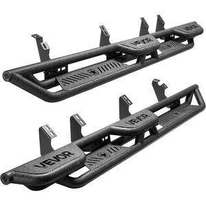 image:imageVEVOR Running Boards 4 Inches Side Steps Compatible with 20242025 Toyota Tacoma Double Cab Black Carbon Steel Nerf Bars 550 lbs Load Capacity Wide NonSlip Hollow Surface with Rustproof Coating2425 Tacoma Double Cab