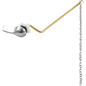 image:imageVEVOR Toilet Handle Replacement Kit Front Mount Universal Toilet Handle Toilet Handle Lever with Stainless Steel Flapper Chain Toilet Flush Handle Fits Various Toilet Tanks Chrome Finish SilverSide Mount