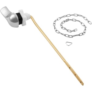 image:imageVEVOR Toilet Handle Replacement Kit Front Mount Universal Toilet Handle Toilet Handle Lever with Stainless Steel Flapper Chain Toilet Flush Handle Fits Various Toilet Tanks Chrome Finish SilverFront Mount