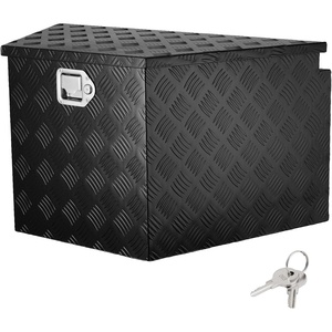 image:imageVEVOR Trailer Tongue Box Heavy Duty Trailer Tongue Tool Box Storage Organizer with Lock amp Keys Utility Tool Chest for Pickup Truck Bed RV SUV OffRoad Vehicle Aluminum 26 x 13 x 12 Silver33 Black