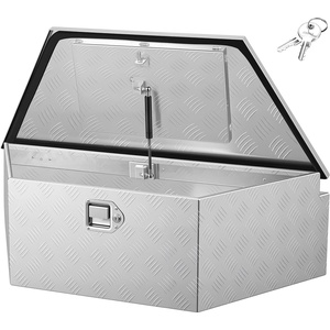 image:imageVEVOR Trailer Tongue Box Heavy Duty Trailer Tongue Tool Box Storage Organizer with Lock amp Keys Utility Tool Chest for Pickup Truck Bed RV SUV OffRoad Vehicle Aluminum 26 x 13 x 12 Silver39 Silver