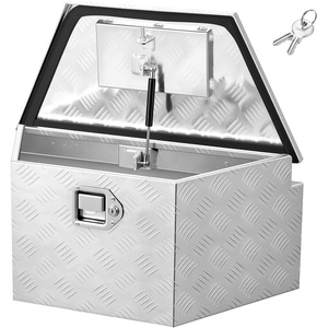 image:imageVEVOR Trailer Tongue Box Heavy Duty Trailer Tongue Tool Box Storage Organizer with Lock amp Keys Utility Tool Chest for Pickup Truck Bed RV SUV OffRoad Vehicle Aluminum 26 x 13 x 12 Silver26 x 13 x 12 in