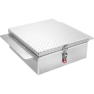 image:imageVEVOR Truck Bed Tool Box Heavy Duty Aluminum Tool Box with Tread Patterns Storage Toolbox Chest Organizer with Lock and Key Ideal for Pickup Truck Bed RV Trailer 34 x 12 x 154 in Silver22Inch