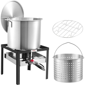 image:imageVEVOR Turkey Deep Fryer 30qt Turkey amp 10qt Outdoor Aluminum Seafood Boiling Kit Fish Steamer Cooker Set 54000 BTU Burner Propane Gas Boiler Gifts for Thanksgiving Day60qt