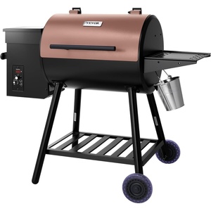 image:imageVEVOR Wood Pellet Grill Smoker 8 in 1 BBQ Grills for Outdoor Cooking 456 Square Inches Cook Area Electric Grill and Smoker with Digital Controller Meat Probe 500F Max Temperature Black456 sqinDigital