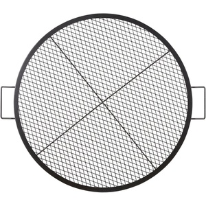 image:imageVEVOR XMarks Fire Pit Grill Grate Round Cooking Grate Heavy Duty Steel Campfire BBQ Grill Grid with Handle and Support X Wire Portable Camping Cookware for Outside Party amp Gathering 30 Inch Black36 inch Round