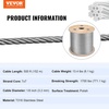 image:imageMophorn Stainless Steel Cable Railing 18 x 500ft Wire Rope 316 Marine Grade Braided Aircraft Cable 7x7 Strands Construction for DeckRailBalustersStairHandrailPorchFence18