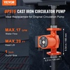 image:imageVEVOR 007F57IFC 23 GPM Cast Iron Circulation Pump 1 NPT Flange 3Speed Hot Water Recirculating Pump Quiet Operation Circulator Pump for Floor HeatingHome Water heater System20 ft  17 GPM